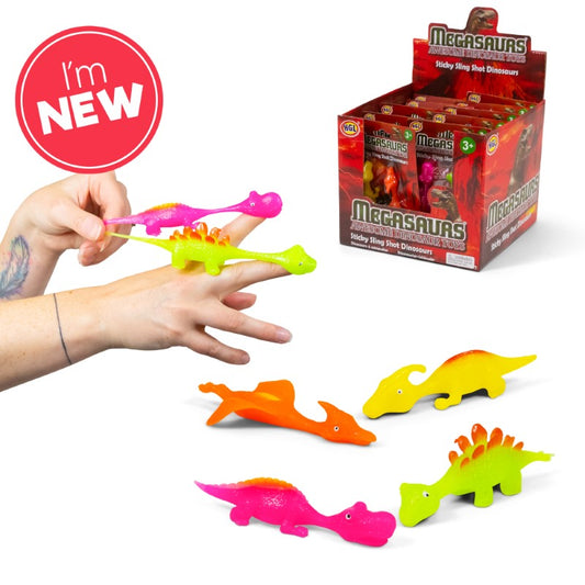 STICKY SLINGSHOT DINOSAURS - 2PK