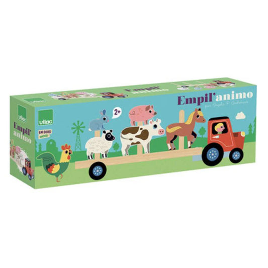 Vilac - Stacking Tractor with Trailer With Animals