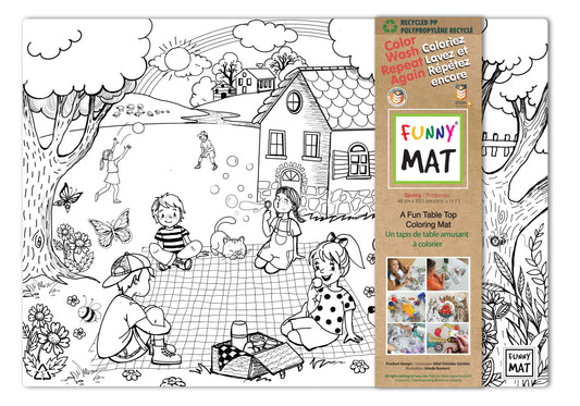 Table top coloring mat made of recycled PP, spring