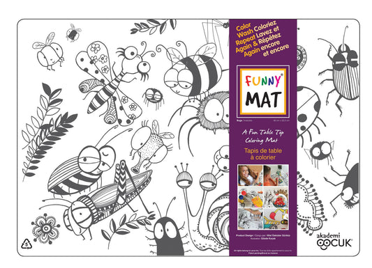 Table top coloring mat, bugs