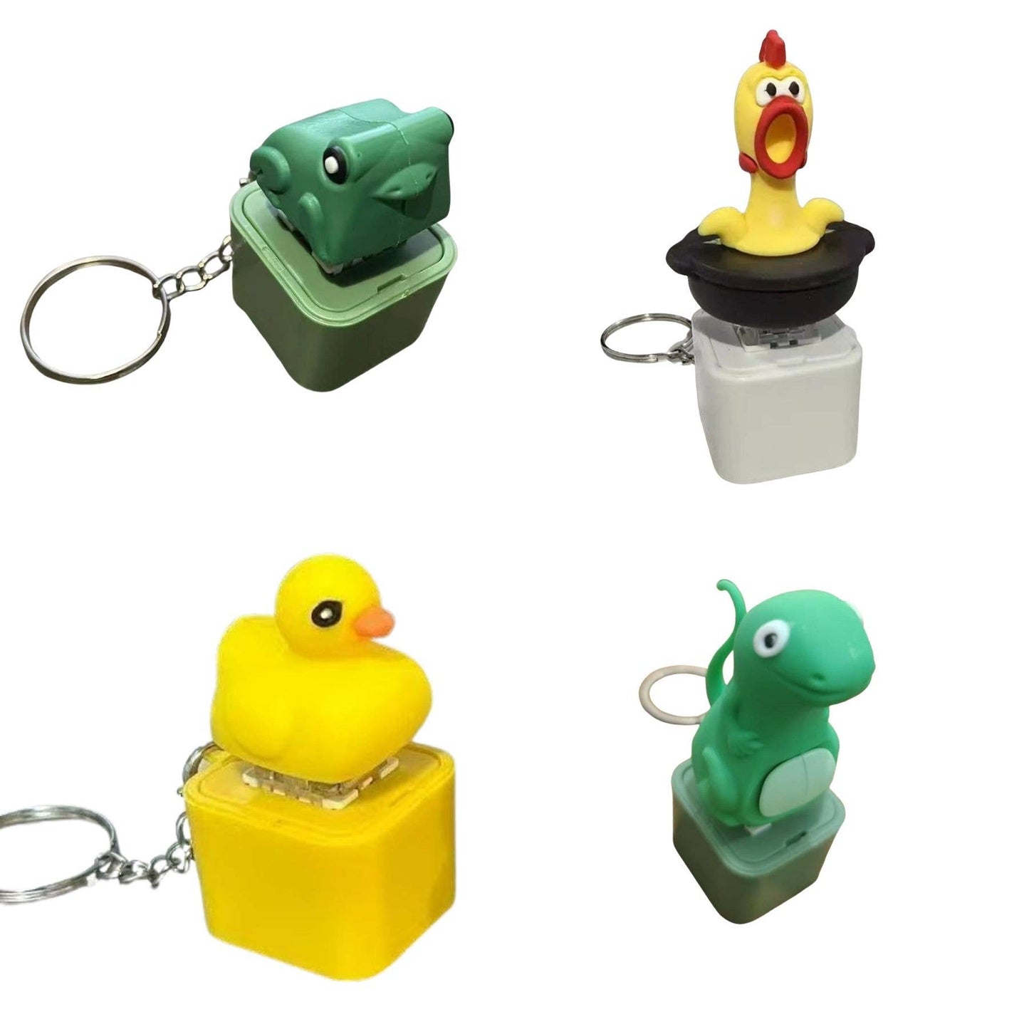 Light Up & Sound Stress Relief Keychain – Press-to-Click LED