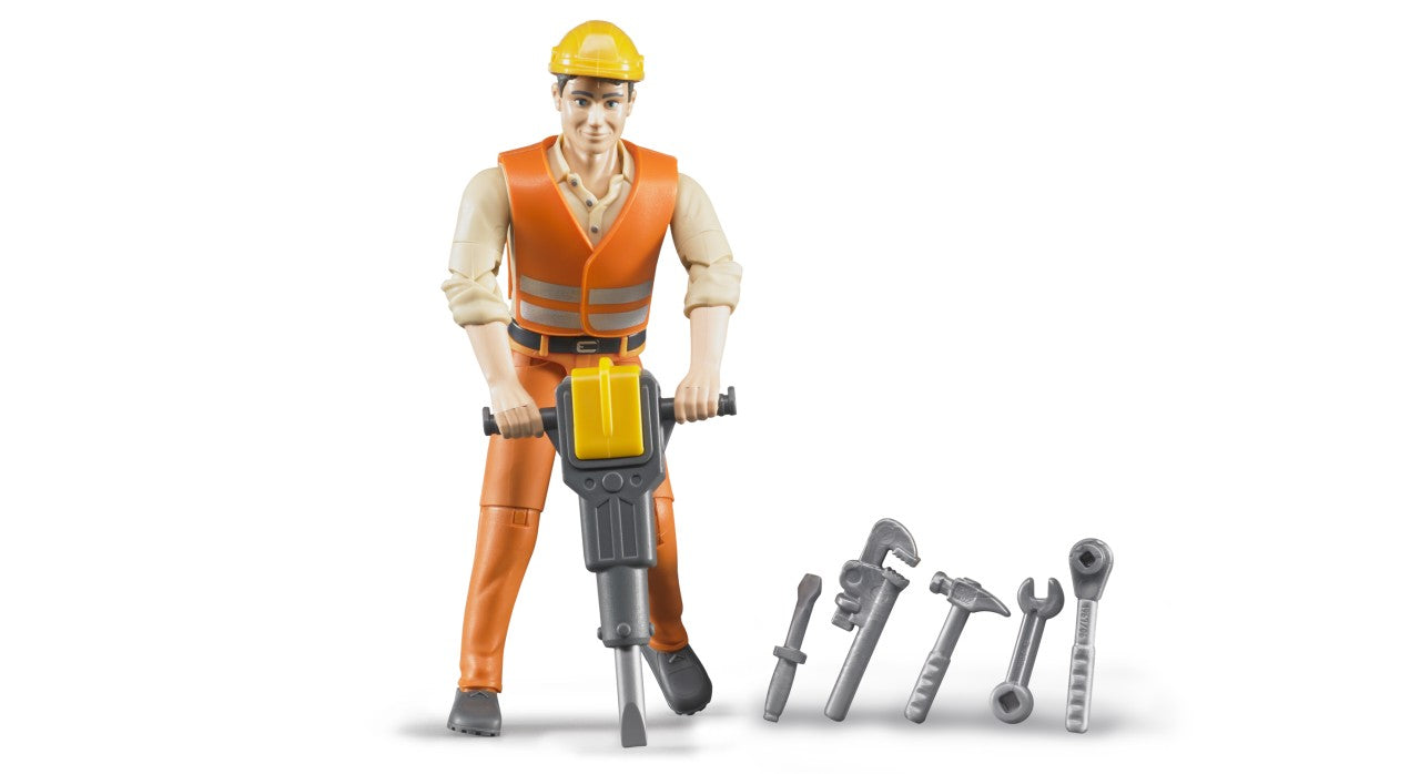 Bruder - Construction worker with accessories