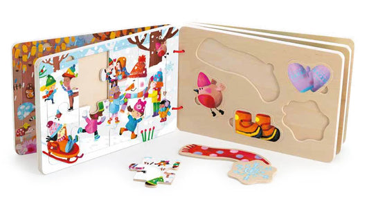 Wooden Puzzle Book, The 4 Seasons by Sophia Touliatou