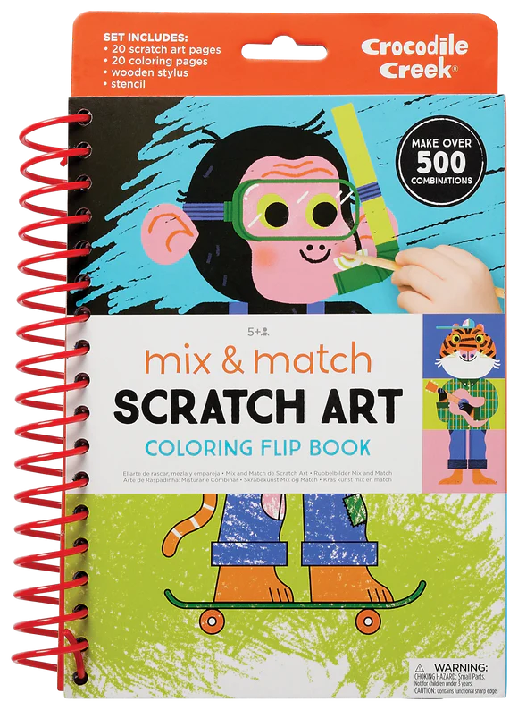 Mix & Match Scratch Art Coloring Flip Book - Animals