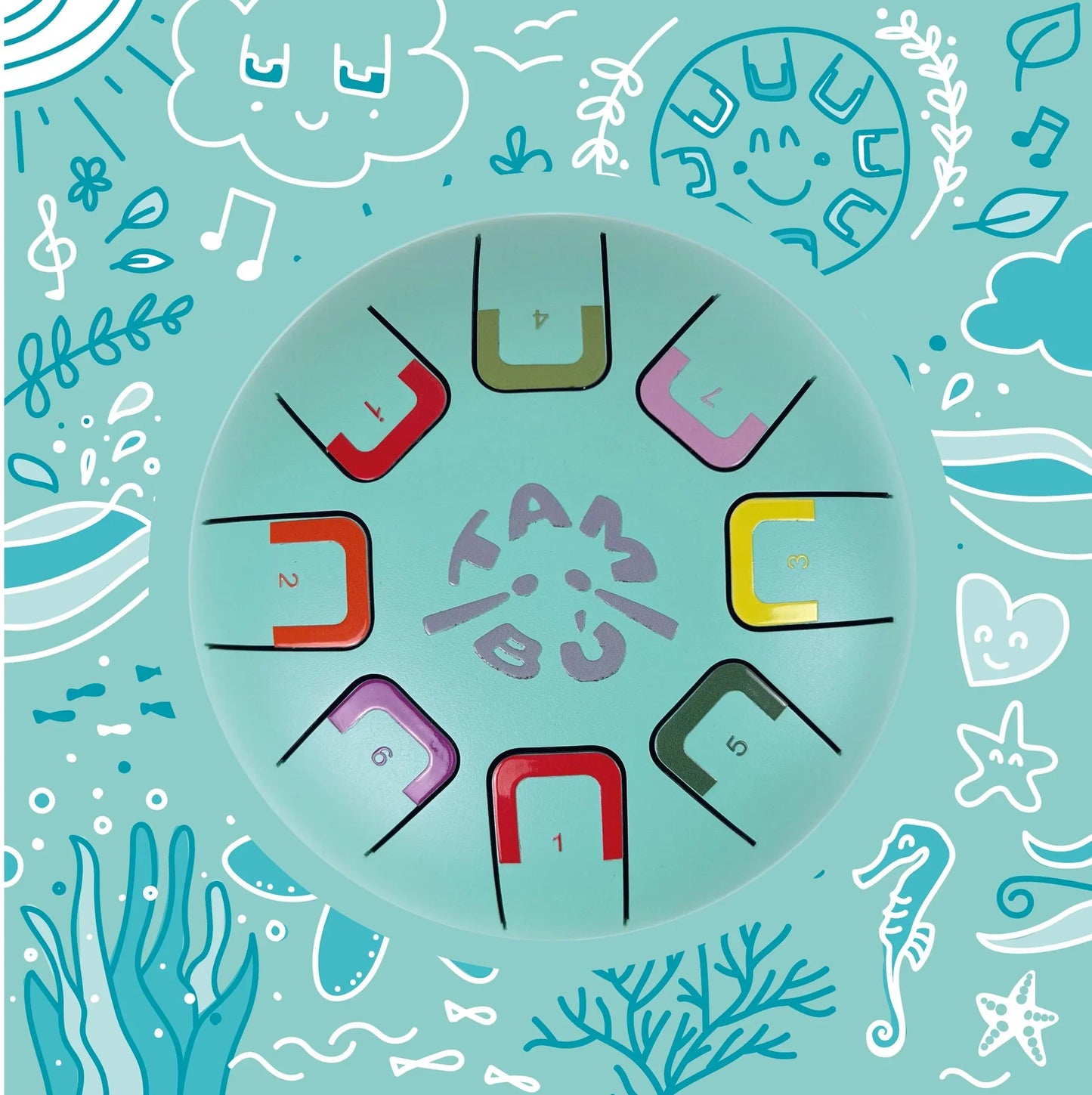 6" Tambu 8 Tones TEAL PEAL