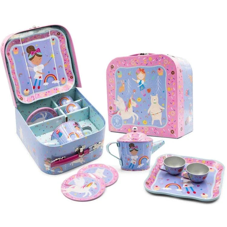 Rainbow Fairy Tin Tea Set 7 pieces in Case