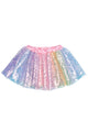 Ombre Sequins Skirt with Satin Waistband