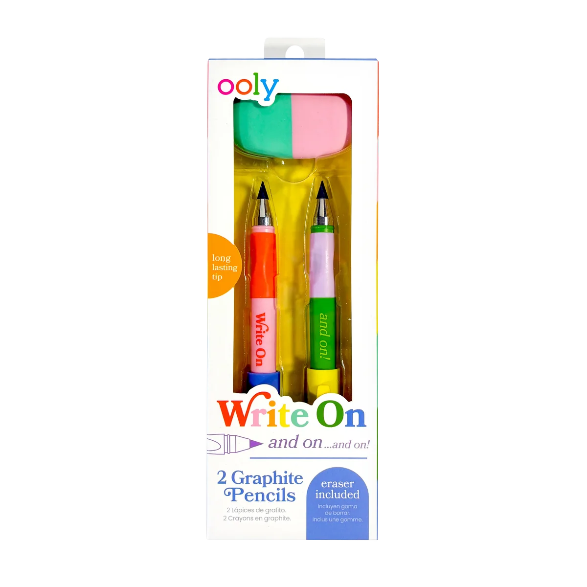 Write On Graphite Pencils and Eraser - Set of 2