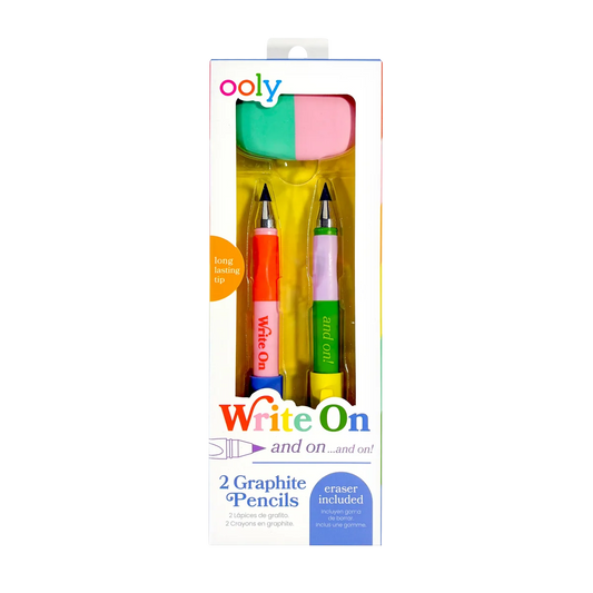 Write On Graphite Pencils and Eraser - Set of 2