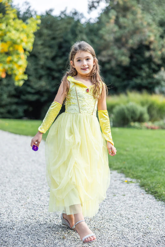 Great Pretenders - Velvety Soft Yellow Princess Gown with Arm Warmers
