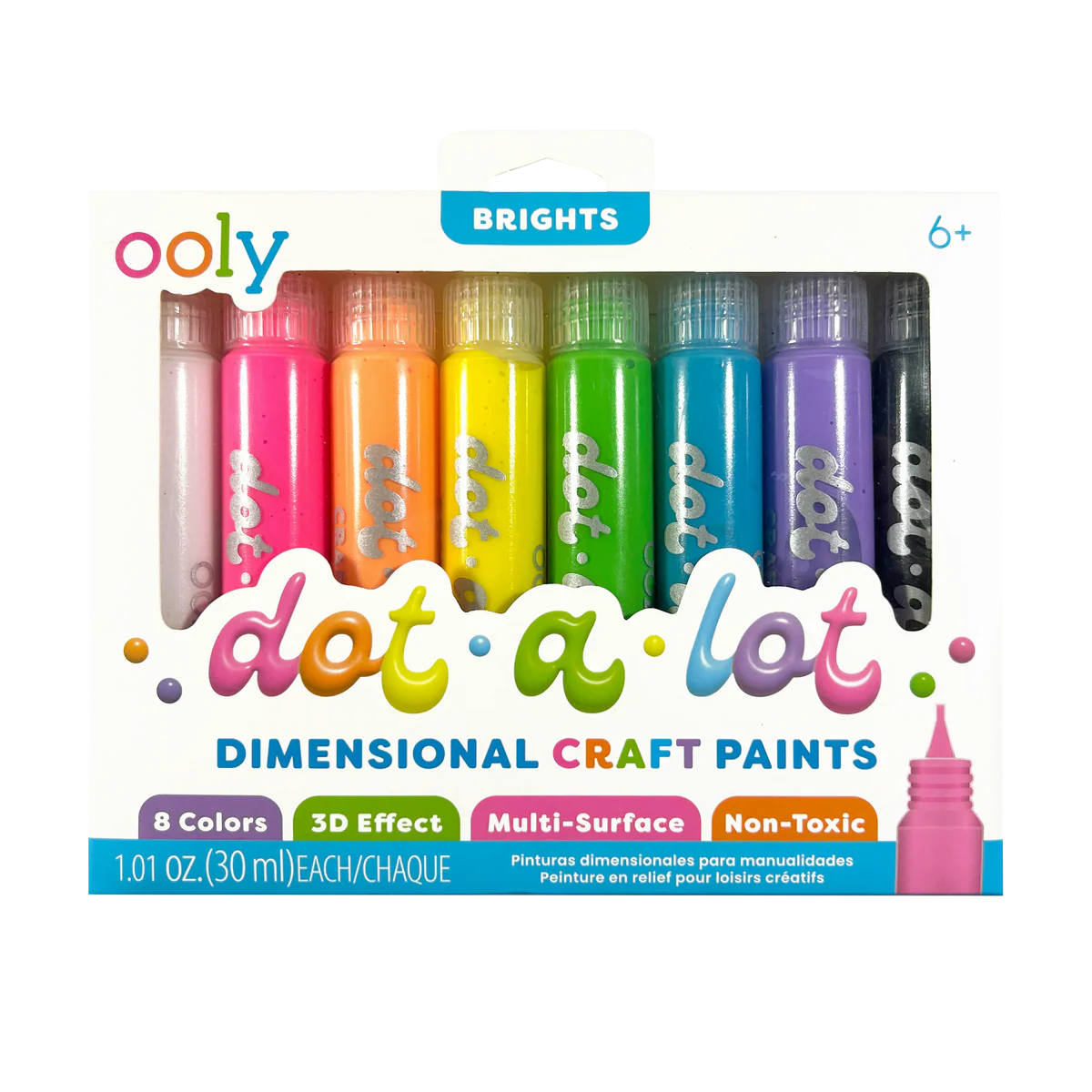 Dot-a-Lot 3D Dimensional Craft Paint - Brights - Set of 8