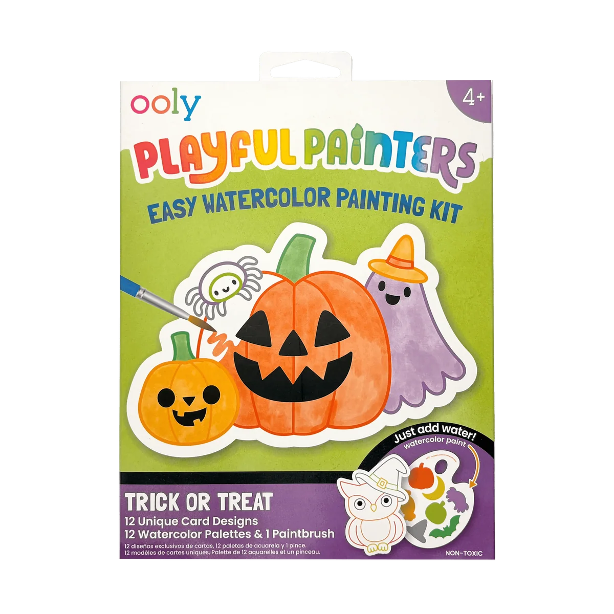 Playful Painters Easy Watercolor Painting Kit - Trick or Treat - 12 Cards