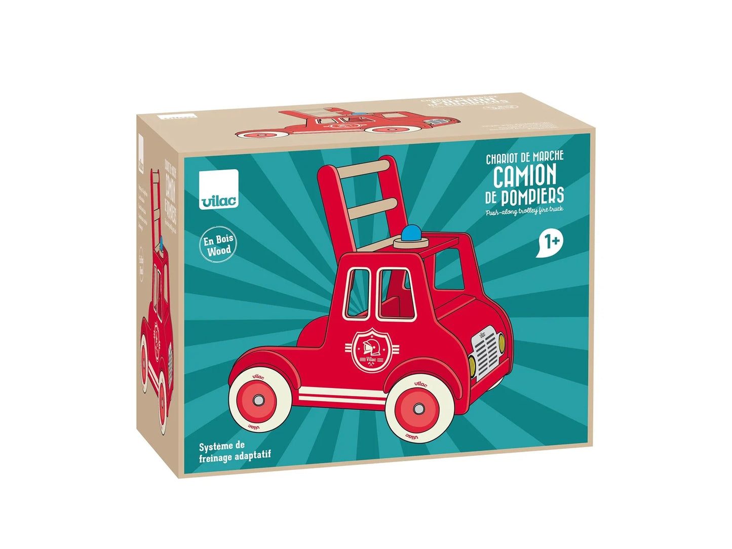 Vilac Push-Along Trolley Fire Truck