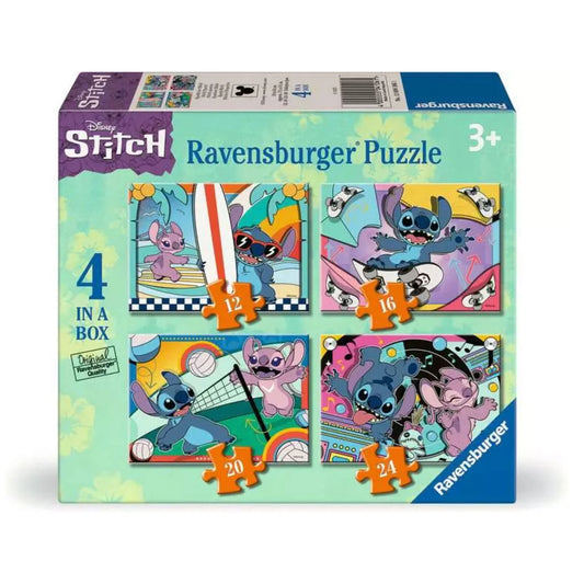 Disney Stitch 4-in-1 Jigsaw Puzzle Set for Kids - 100 Pieces Each