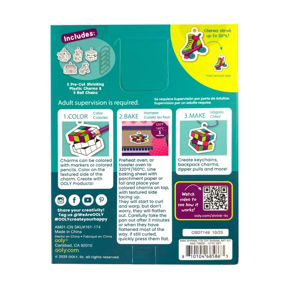 Shrink Art Kit - Rad Times - 5 Charms