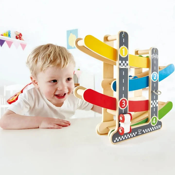 Hape Fast Flip Kid's Wooden Racetrack Toy