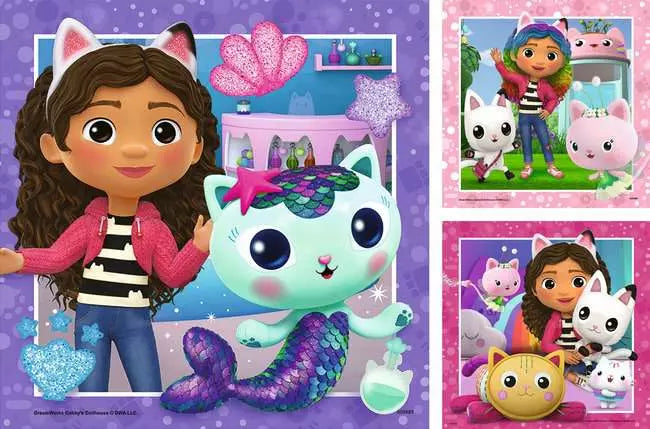3x49 pieces - Gabby's Dollhouse - It's meow time!