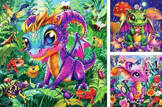 3x49 pieces - Baby Garden Dragons