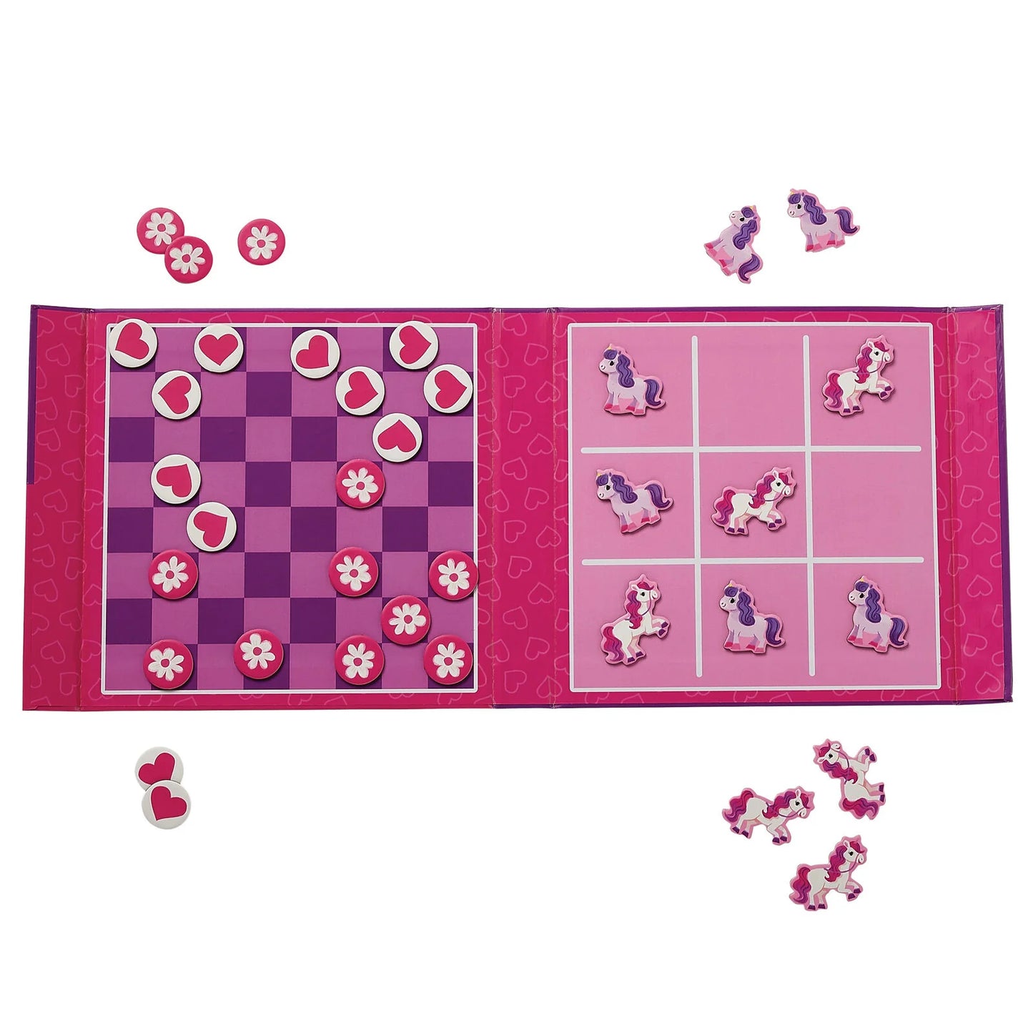 Magnetic Games/Tic Tac Toe & Checkers - Unicorn
