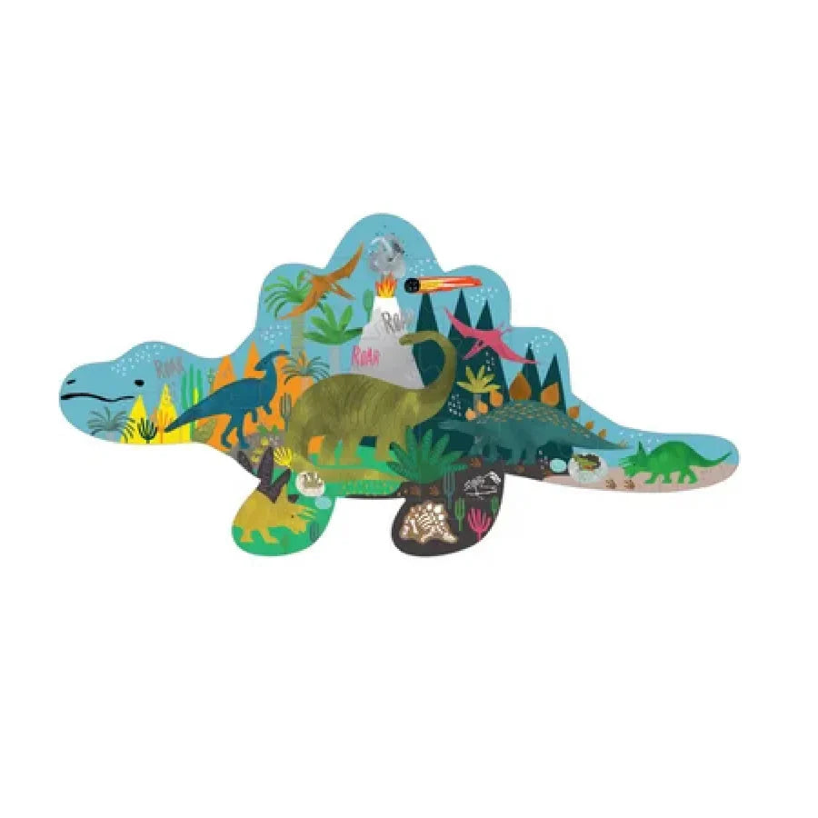 Dino Dinosaur Shaped Jigsaw Puzzle with Shaped Box, 80 Piece
