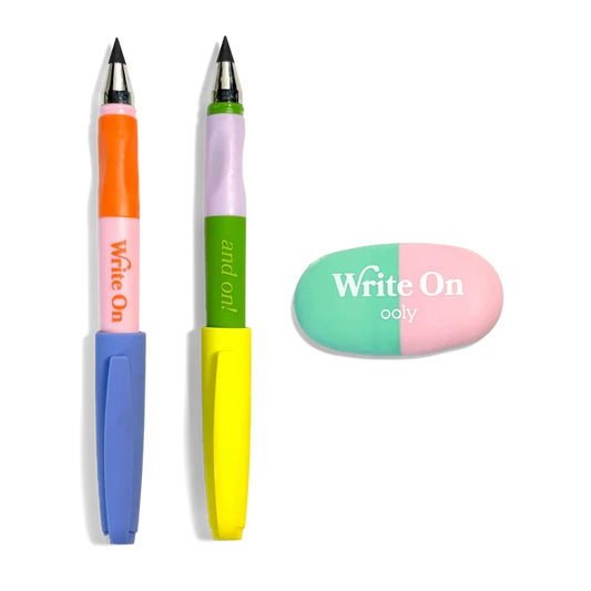 Write On Graphite Pencils and Eraser - Set of 2