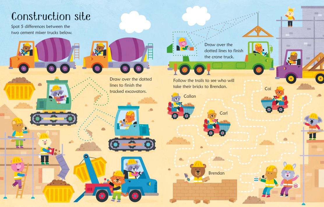 Wipe-Clean Trucks and Diggers