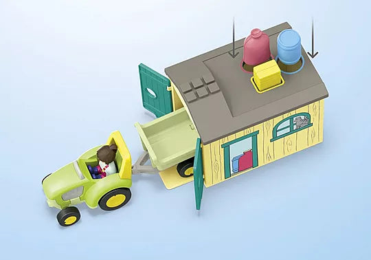 Playmobil - JUNIOR: Farm Adventure with Tractor, Trailer, and Animal Friends