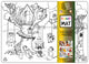 Table top coloring mat, treehouse