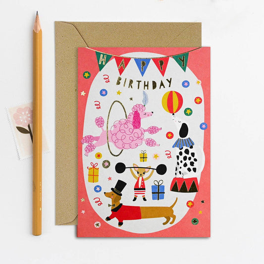 Circus Dogs Birthday Card