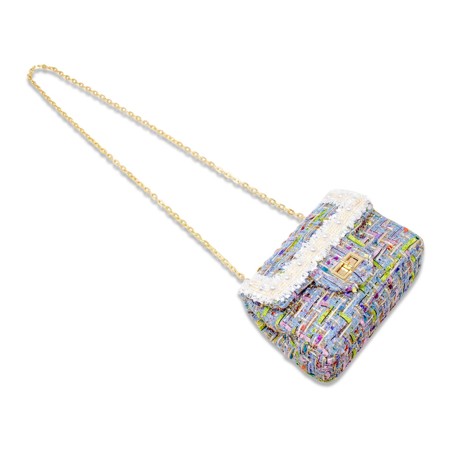 Classic Tweed Handbag with Pearls