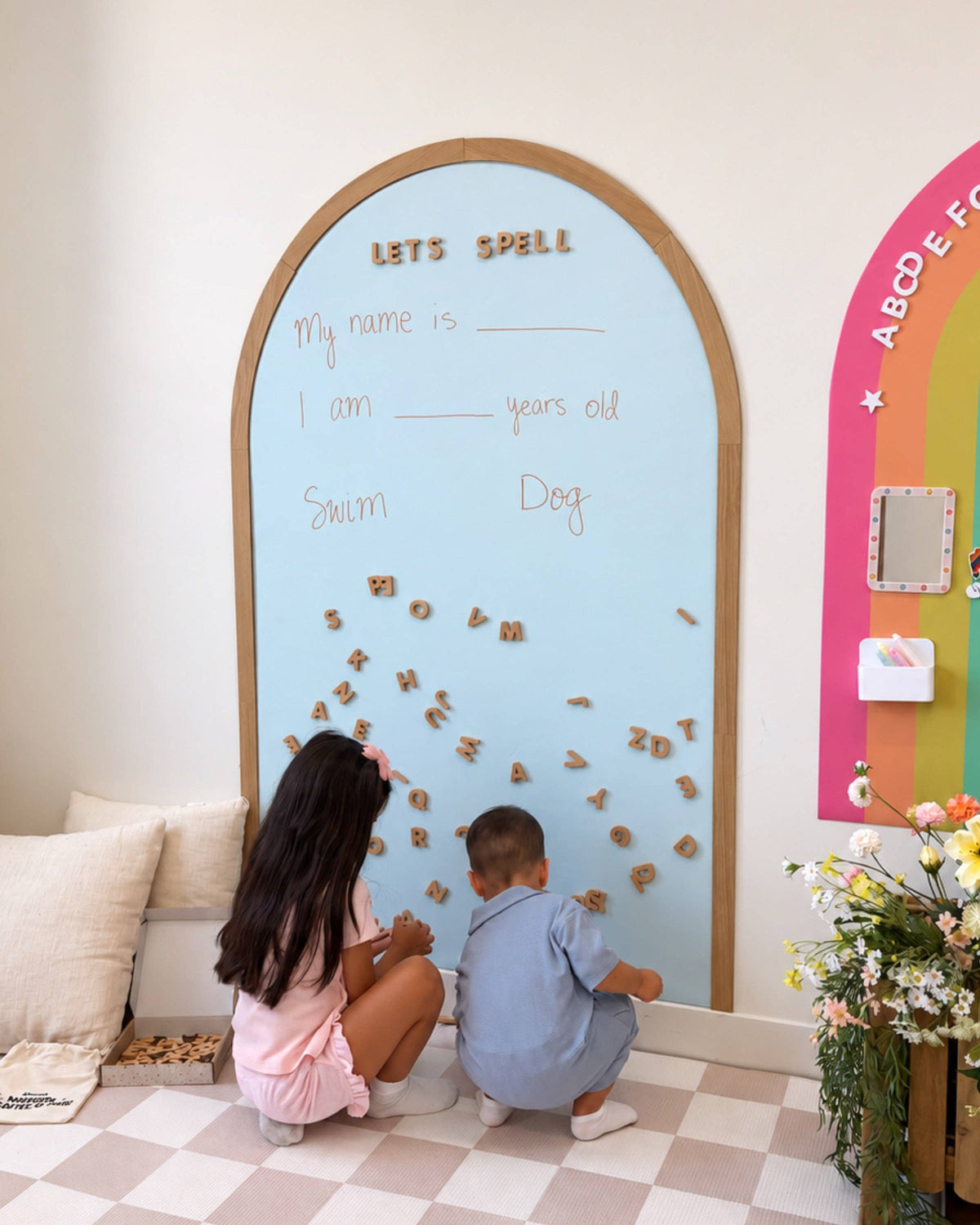 Wooden Magnetic Letters Set (60 pcs)