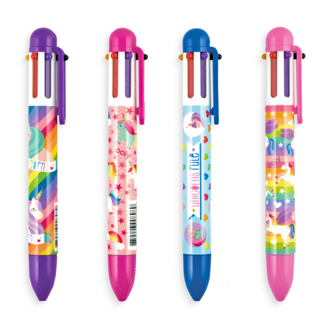 6 Click Multicolour Pen- Unique Unicorns