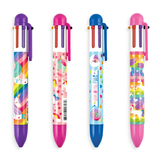 6 Click Multicolour Pen- Unique Unicorns