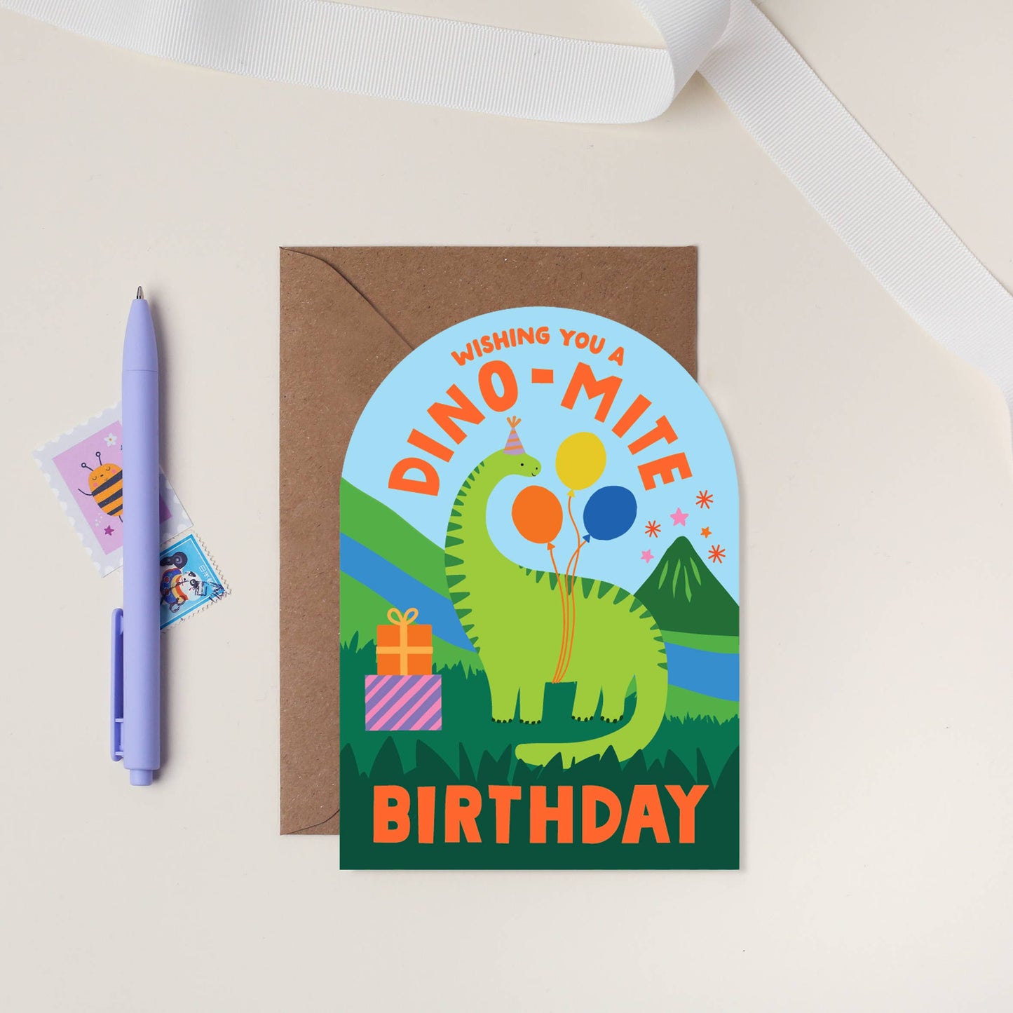 Dino-mite Dinosaur Kids Birthday Card