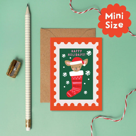 Santa Stamp Mini Christmas Card