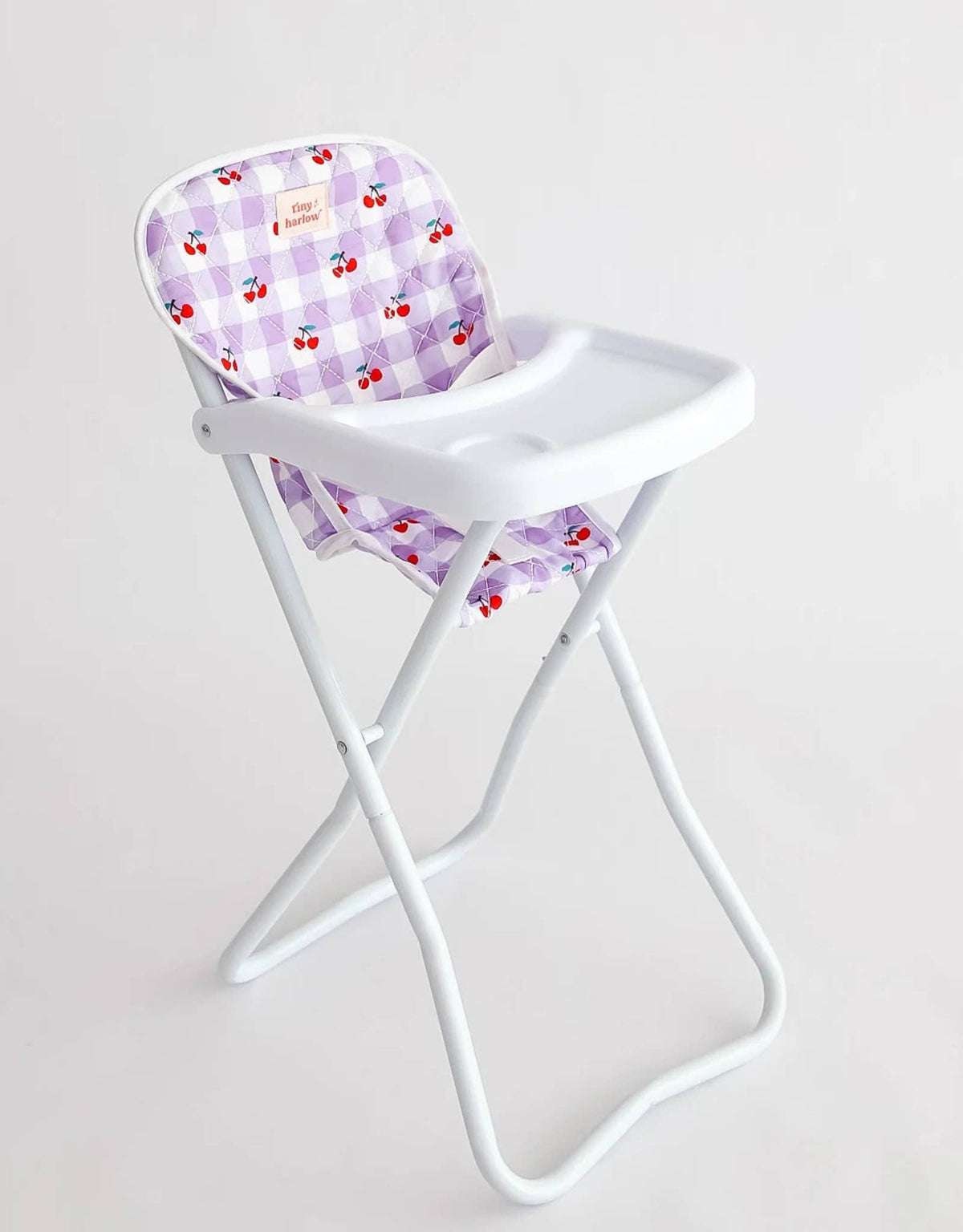 Doll High Chair - Cherry Gingham - Tiny Harlow
