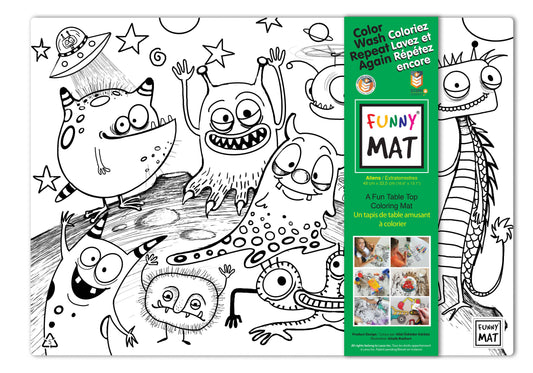 Table top coloring mat, aliens