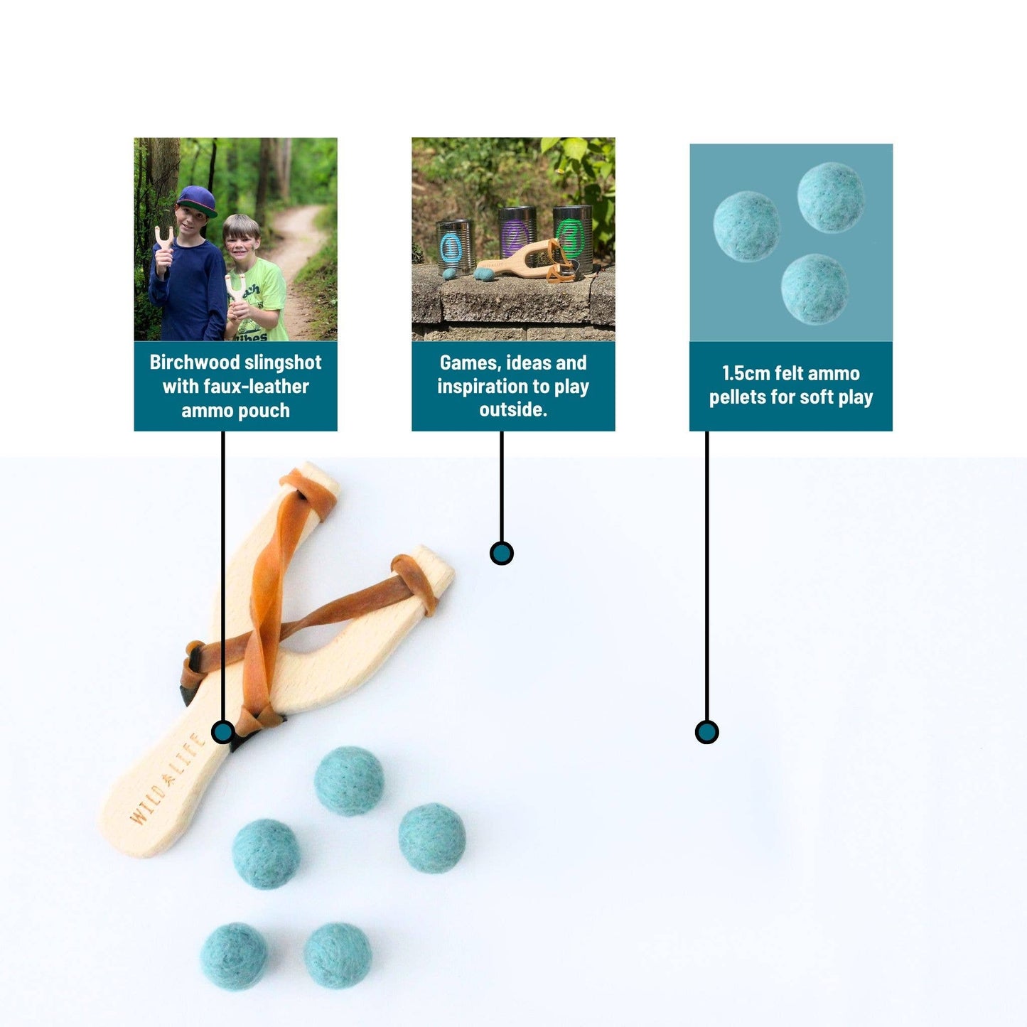Kids Slingshot & Target Set Outdoor Backyard Toy