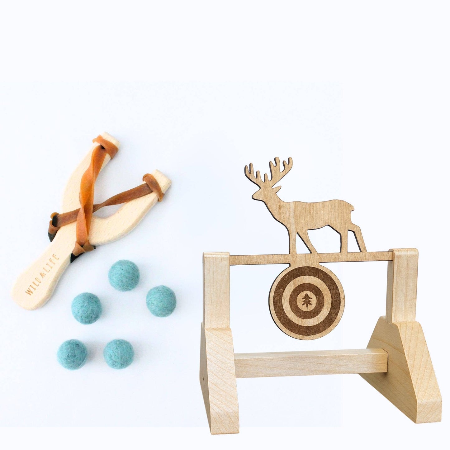 Kids Slingshot & Target Set Outdoor Backyard Toy
