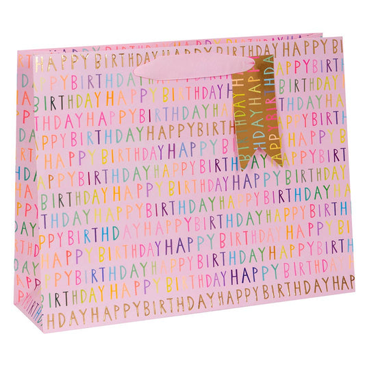 BAG LANDSCAPE LARGE HAPPY BIRTHDAY PINK