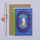Whimsical Wise Owl Storybook Birthday Card with gold foil