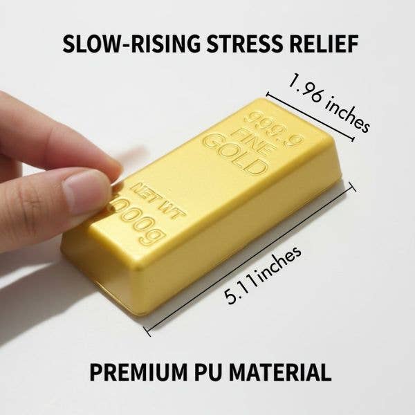 Gold Squishy – Realistic Gold Bar Slow-Rise Stress Toy