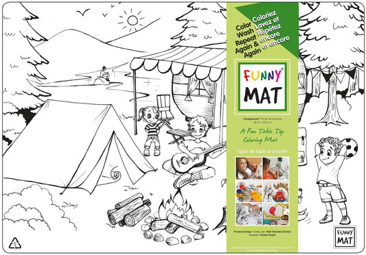 Table top coloring mat, campground