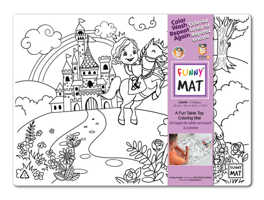 2 Compact coloring mats, butterfly & castle