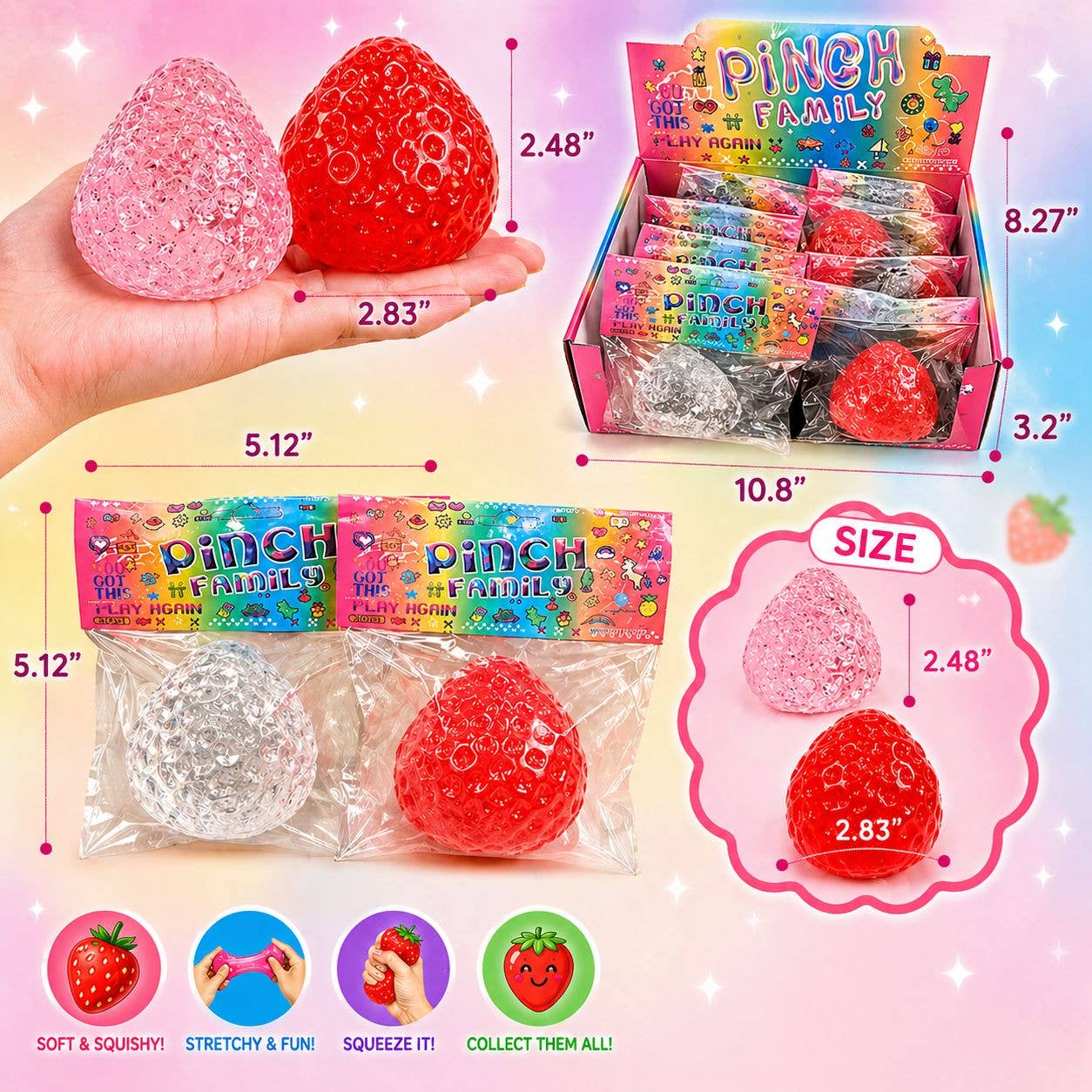 Strawberry Squishy – Soft & Stretchy Stress Toy