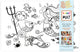 Table top coloring mat, mermaid, white