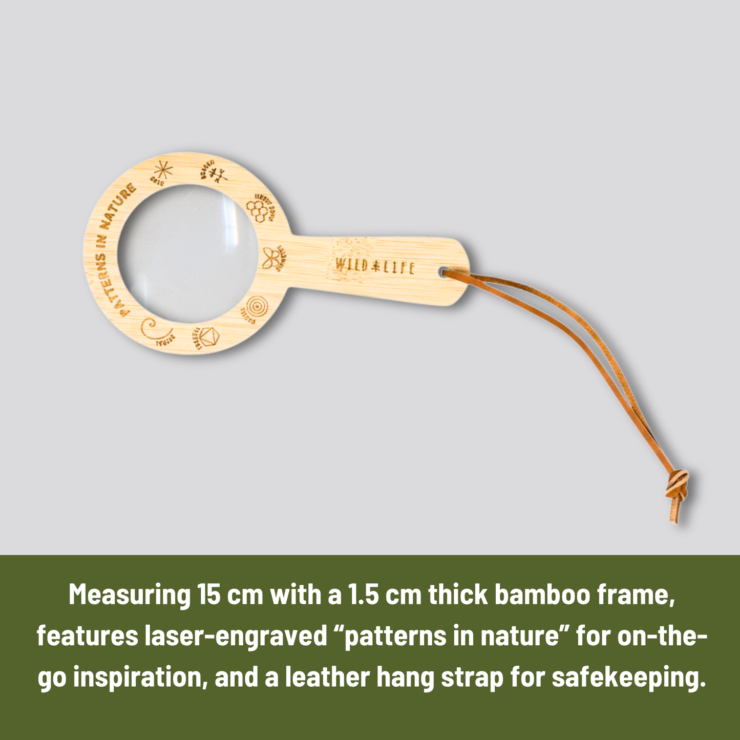Kids Magnifying Glass – Eco Bamboo 5x Nature Tool