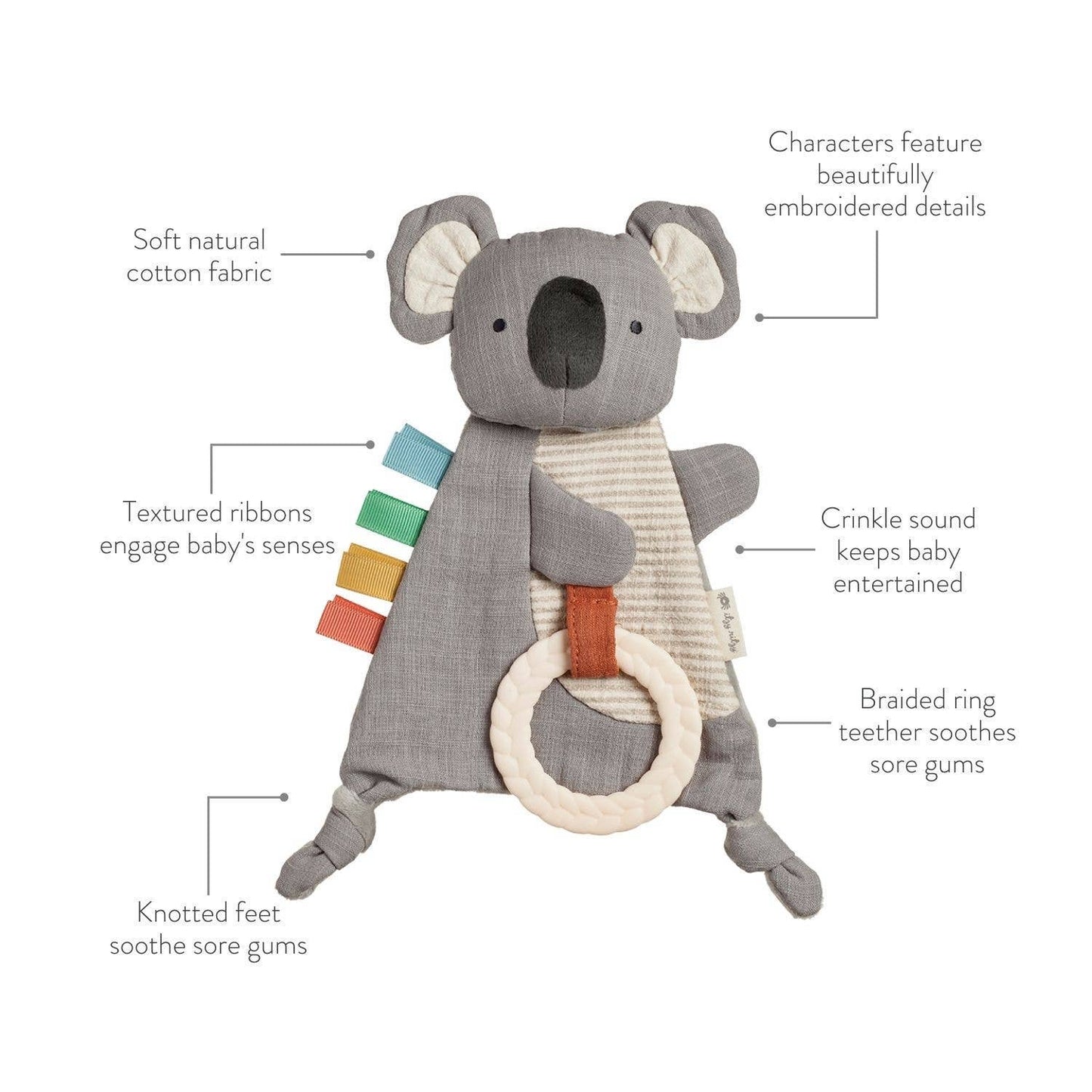Bitzy Crinkle™ Sensory Toy With Teether