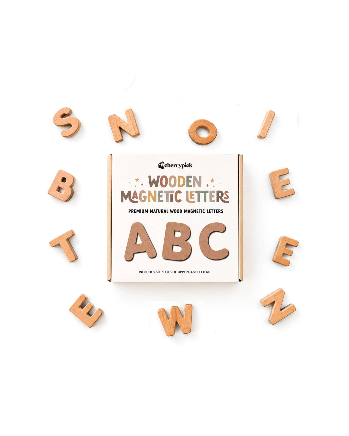 Wooden Magnetic Letters Set (60 pcs)