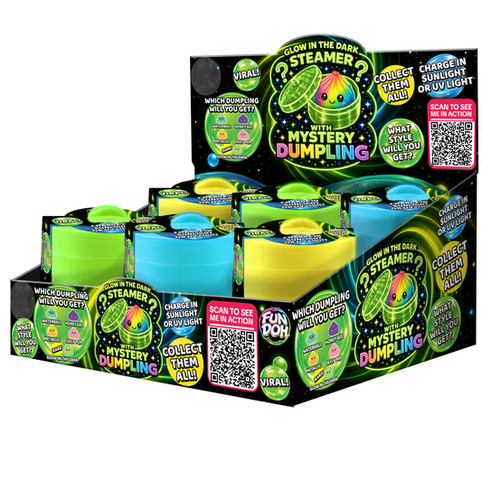 Glow-in-the-Dark Mystery Dumpling Squishy Toy Display